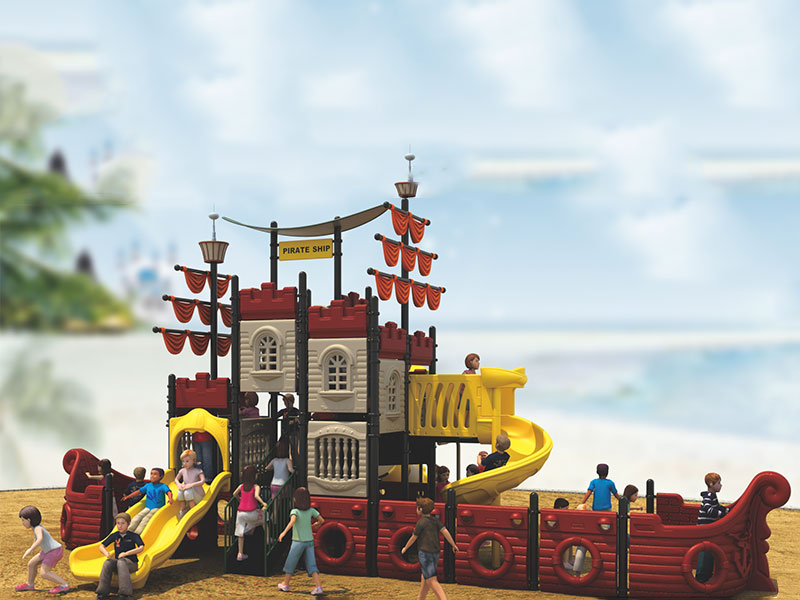 Made in China pirate ship series outdoor combined slide