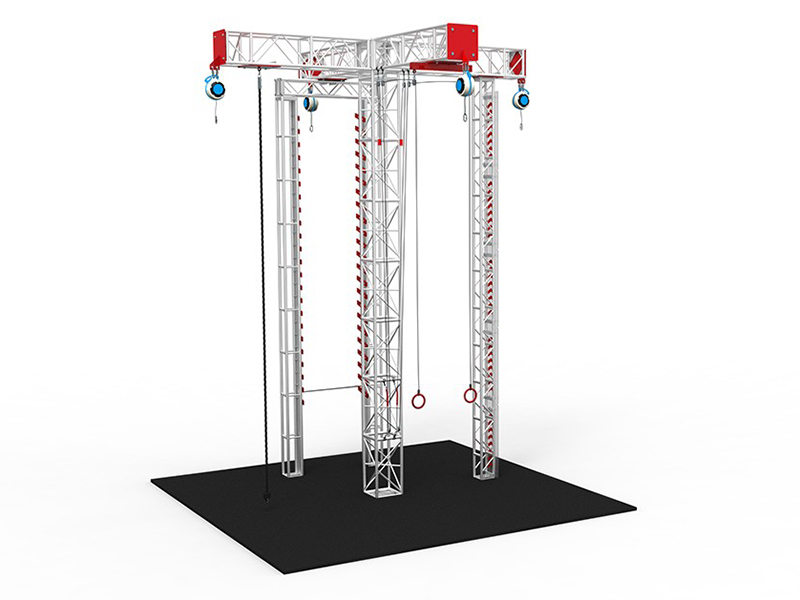 Indoor ninja warrior kids obstacle course with aluminum structure