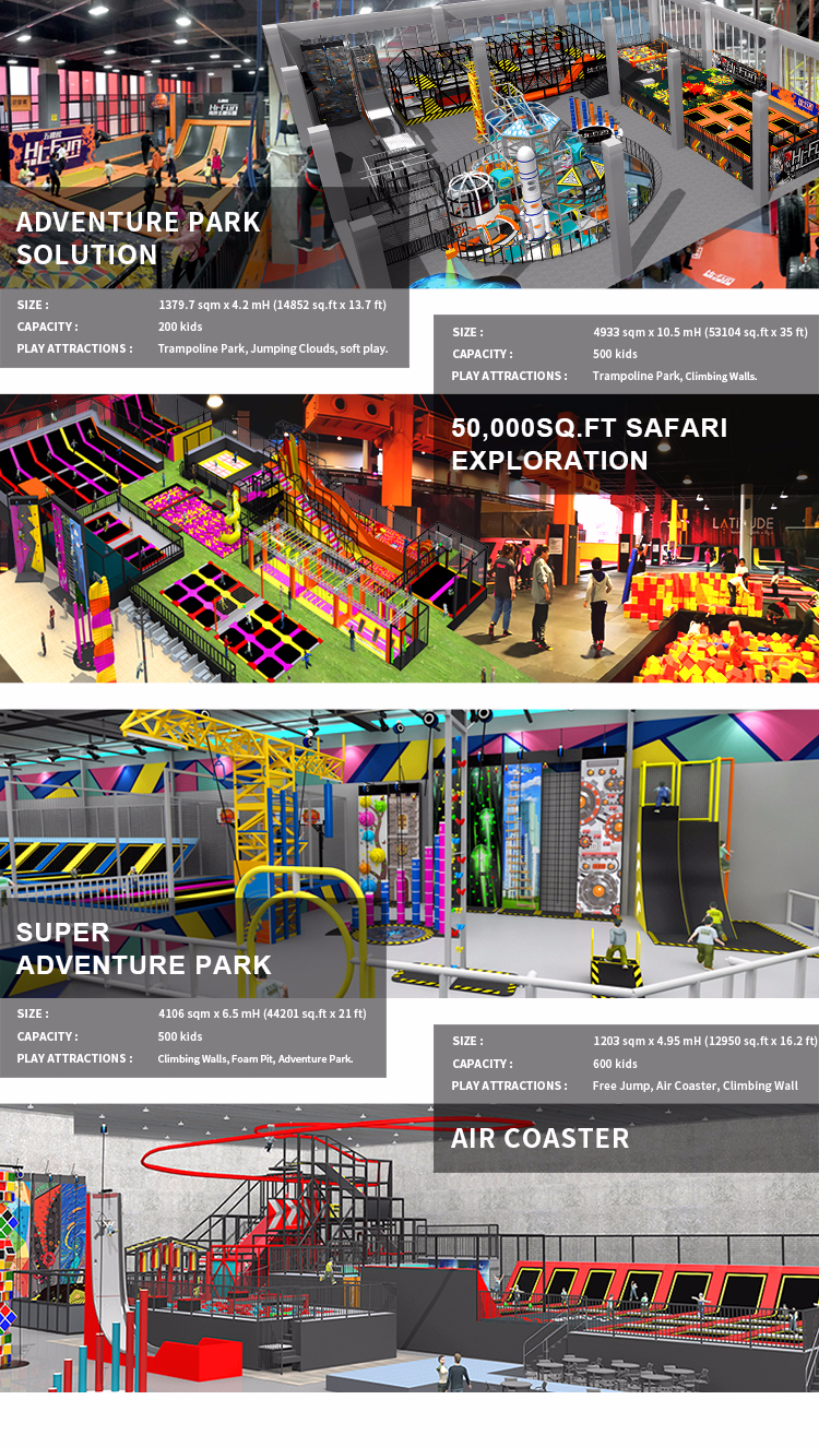 Cheer Amusement 1000SQM Indoor Sports Adults Fun Park Commercial Trampoline Park Equipment for Indoor Playground