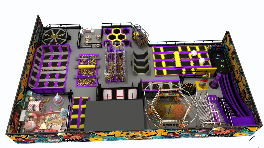 Trampoline park design made for france's client