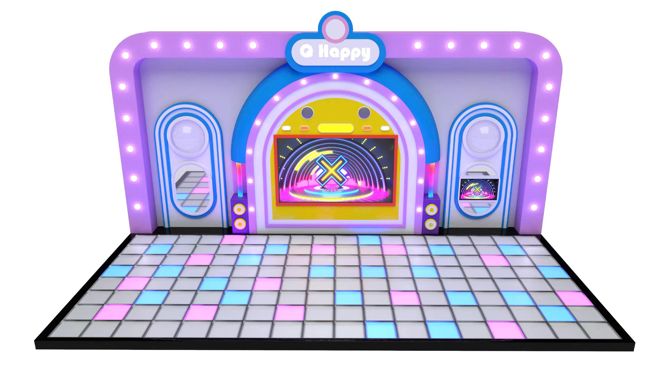 Kids interactive stage with LED dance floor Dream Garden indoor playground equipment