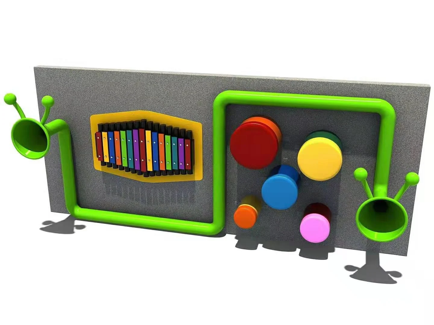 Ground-level sensory panel concept with musical and tactile activities