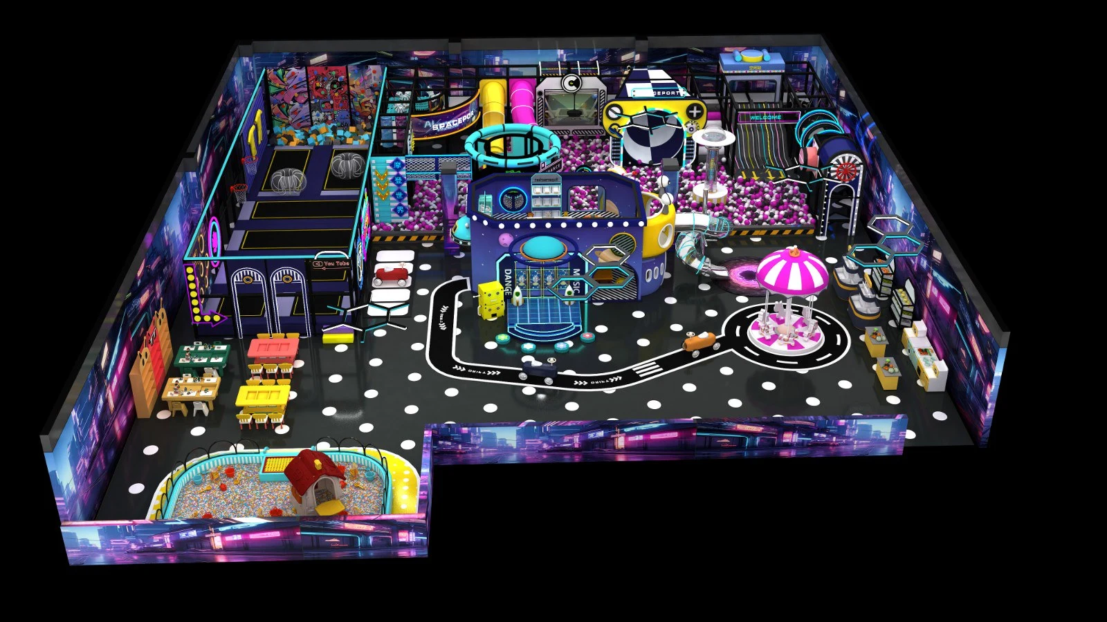 Galactic Explorers' Play Zone: A Space-Themed Indoor Playground Adventure