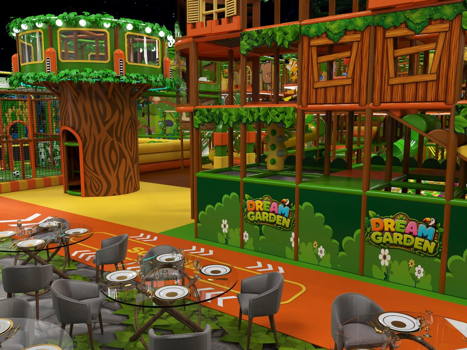 Libya Jungle Theme Indoor Playground Project with Trampoline Park and Soft Play Area