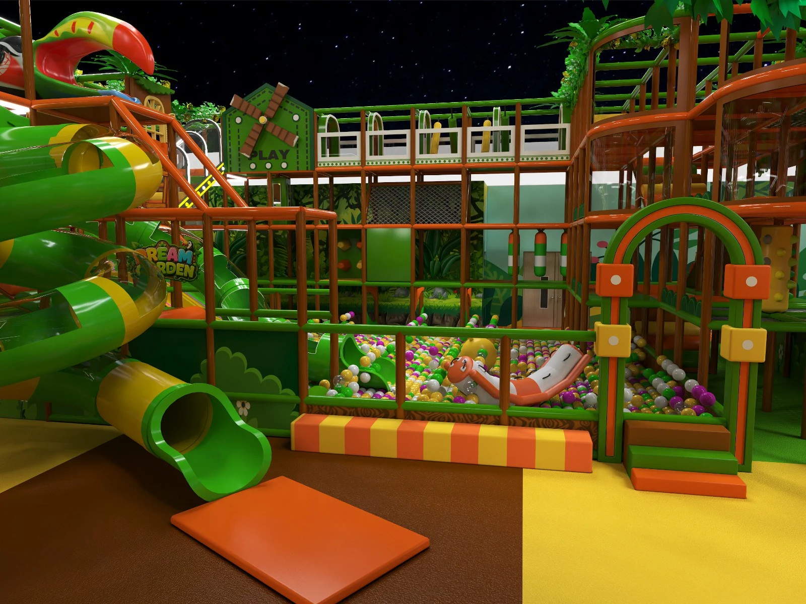 Libya Jungle Theme Indoor Playground Project with Trampoline Park and Soft Play Area