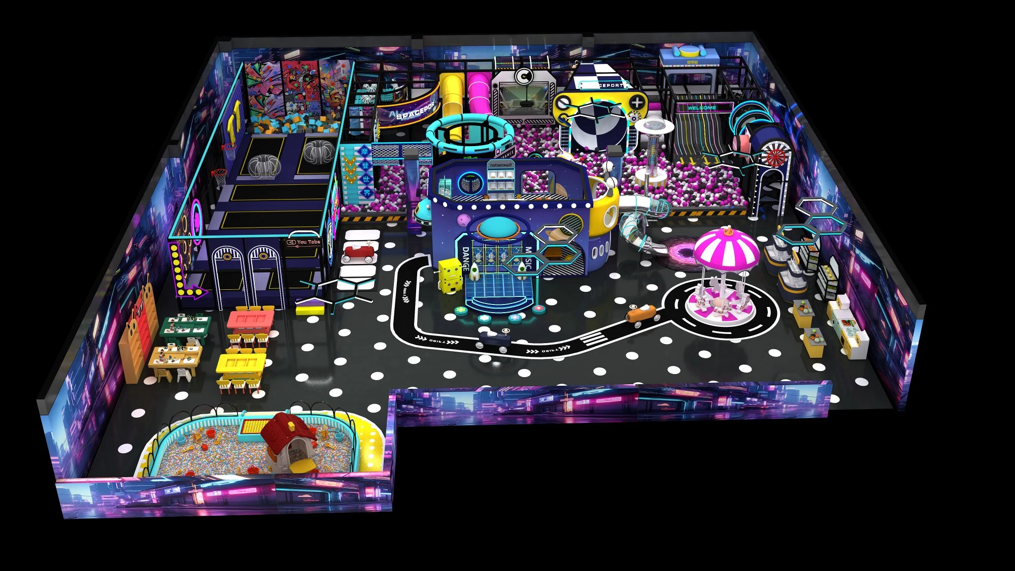 Galactic Explorers' Play Zone: A Space-Themed Indoor Playground Adventure