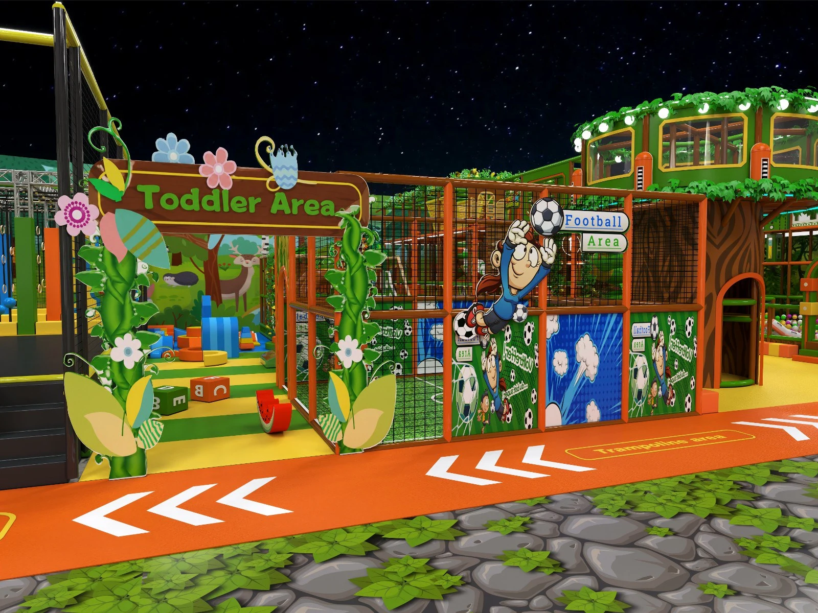 Libya Jungle Theme Indoor Playground Project with Trampoline Park and Soft Play Area