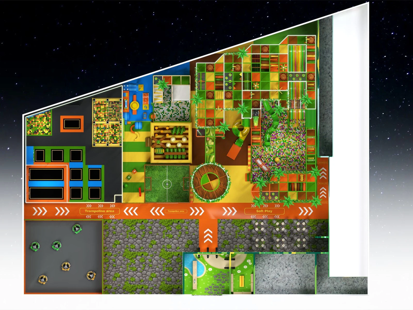 Libya Jungle Theme Indoor Playground Project with Trampoline Park and Soft Play Area