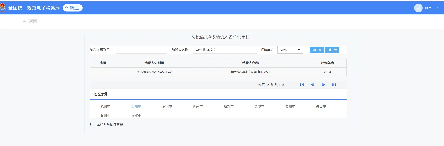 Dream Garden Recognized as A-Class Tax Credit Enterprise by Zhejiang Provincial Taxation Bureau (2024)