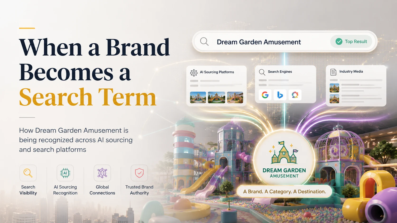 AI-powered sourcing platforms are beginning to associate “Dream Garden Amusement” with indoor playground and amusement equipment searches.