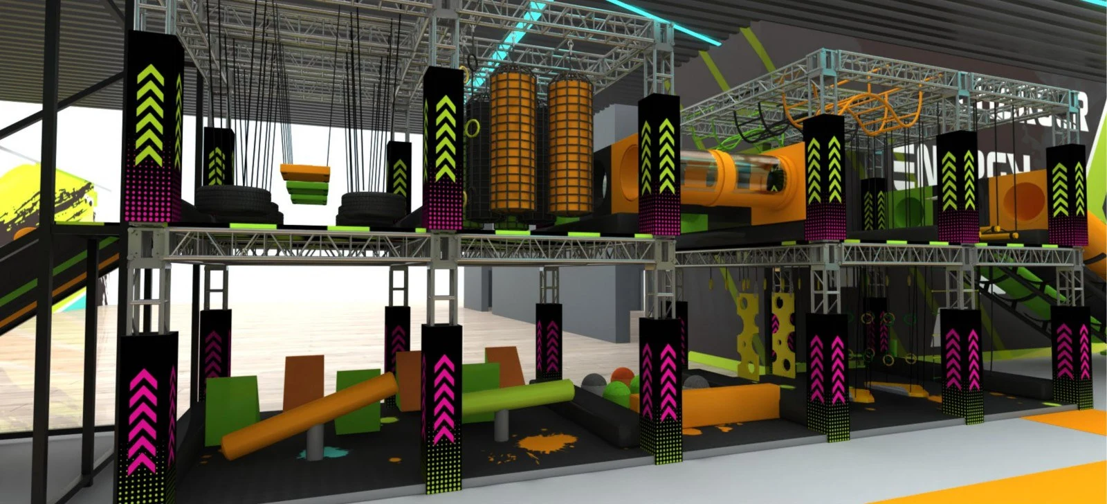 Indoor soft play equipment for commercial playground