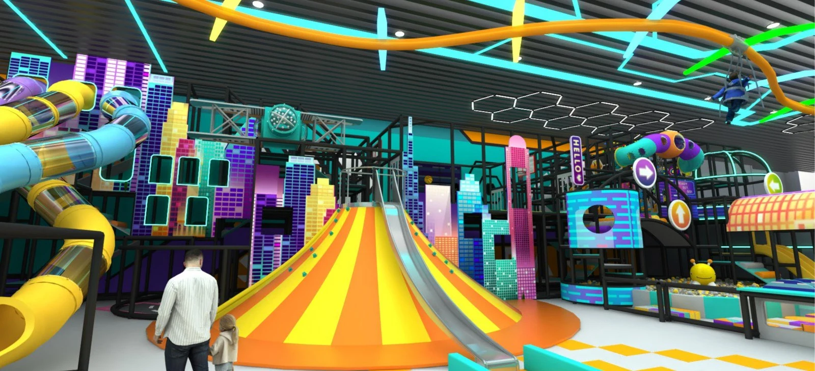 Indoor play structure manufacturer for shopping mall playground