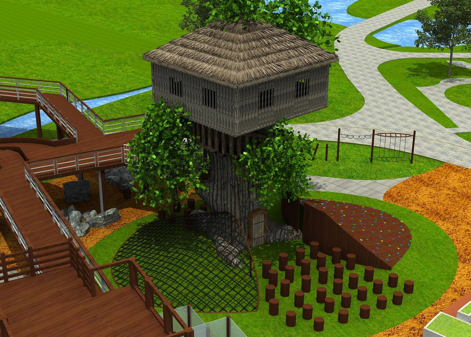 outdoor treehouse playground design