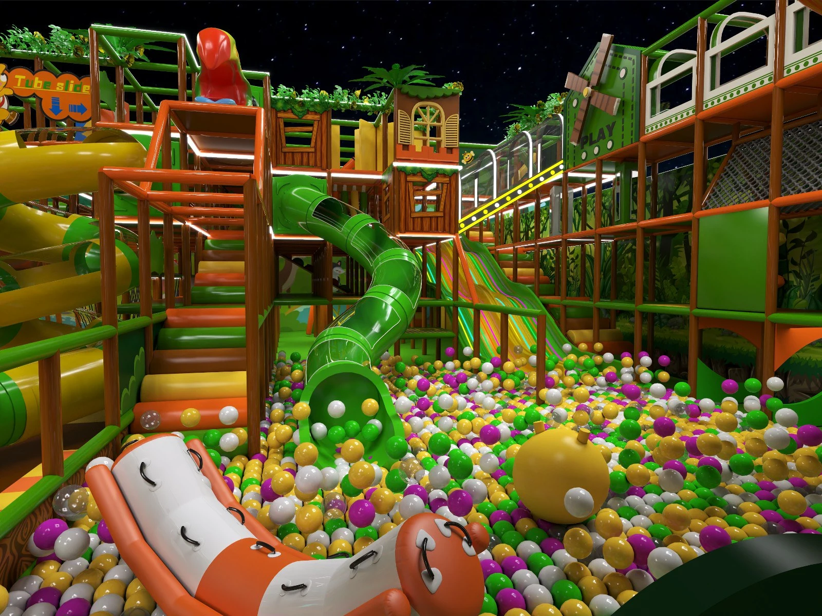 Libya Jungle Theme Indoor Playground Project with Trampoline Park and Soft Play Area