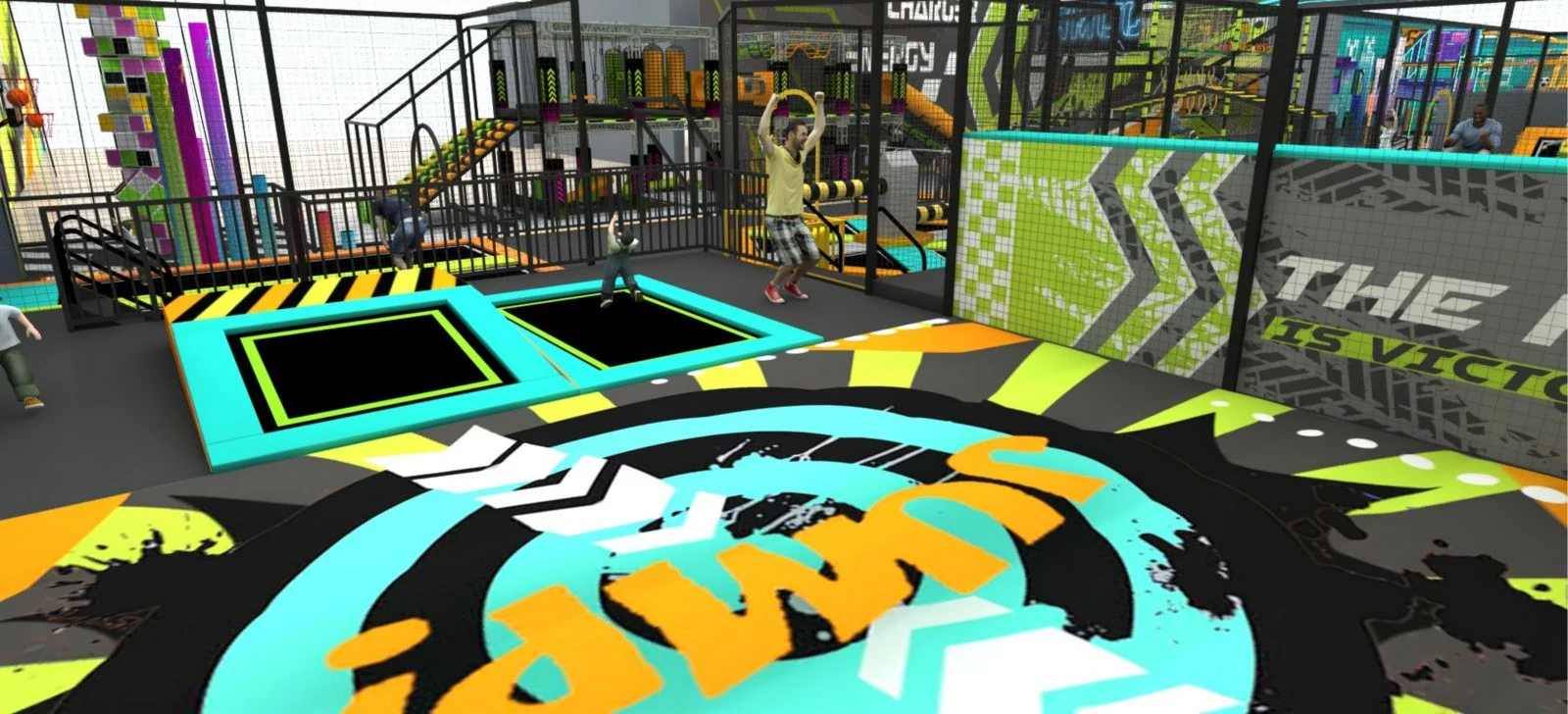 Custom indoor playground equipment with soft play and slides
