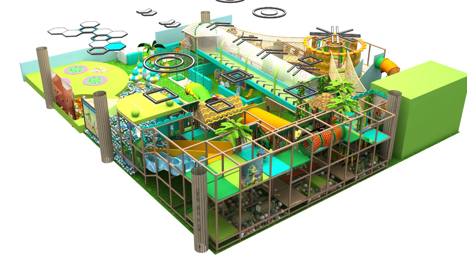 Comprehensive Indoor Playground Design for Saudi Arabia Client-Jungle themed indoor play equipment
