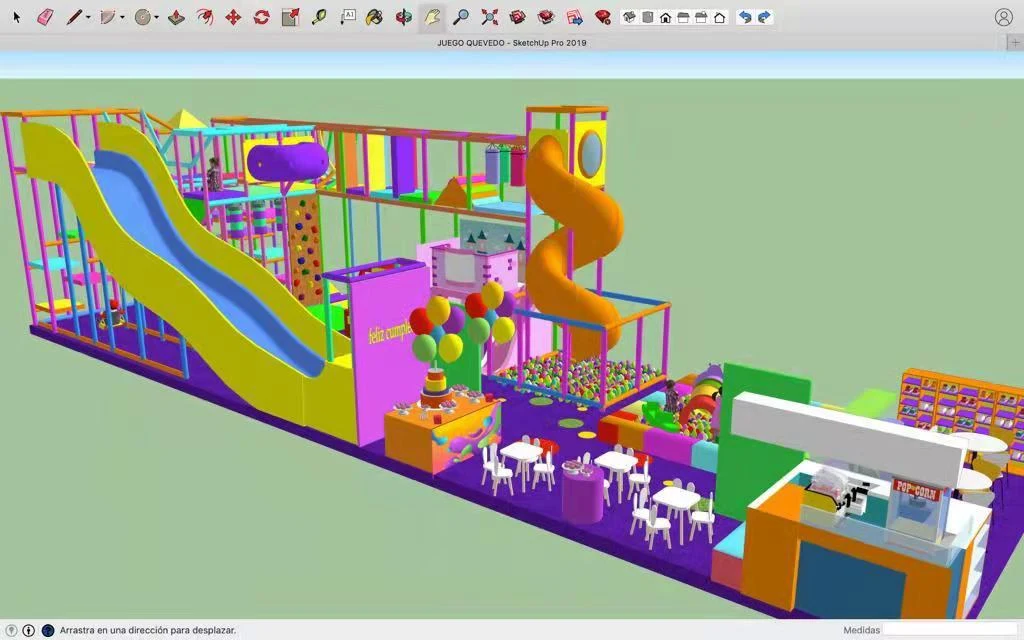 Proyecto de diseño de parque infantil interior en Valencia, Los Rios, Ecuador, Sudamérica