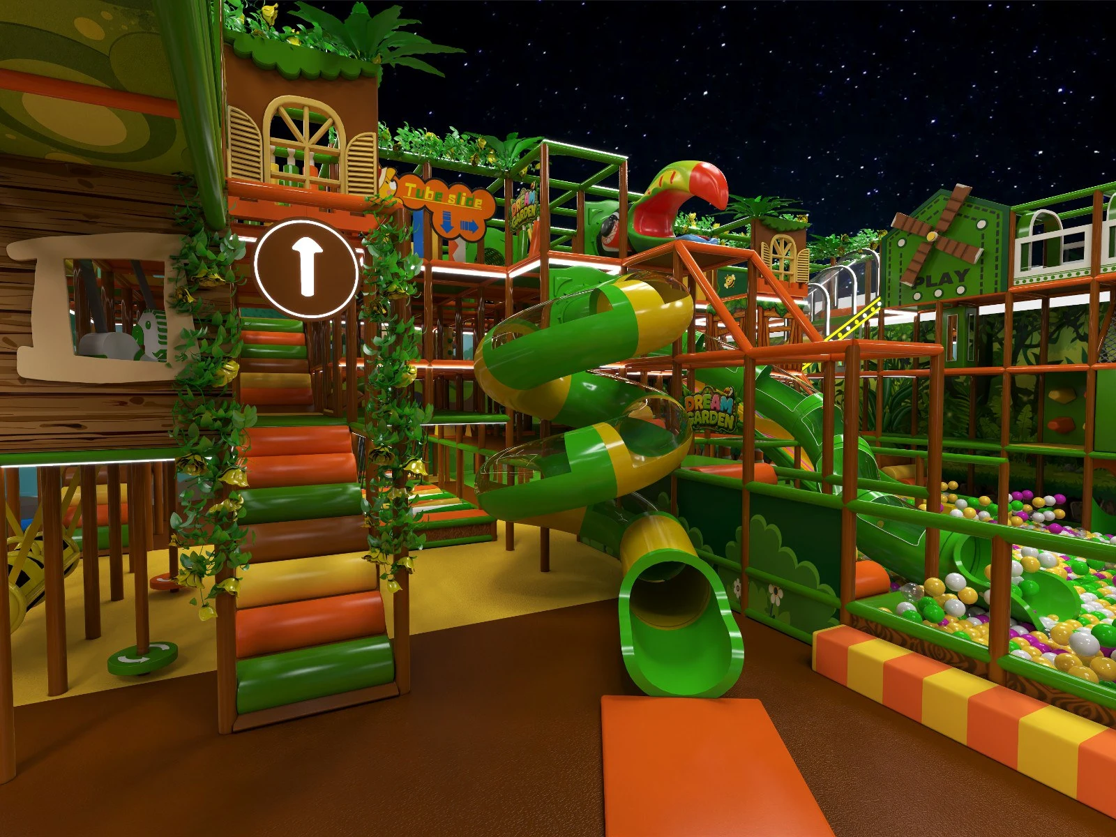 Libya Jungle Theme Indoor Playground Project with Trampoline Park and Soft Play Area