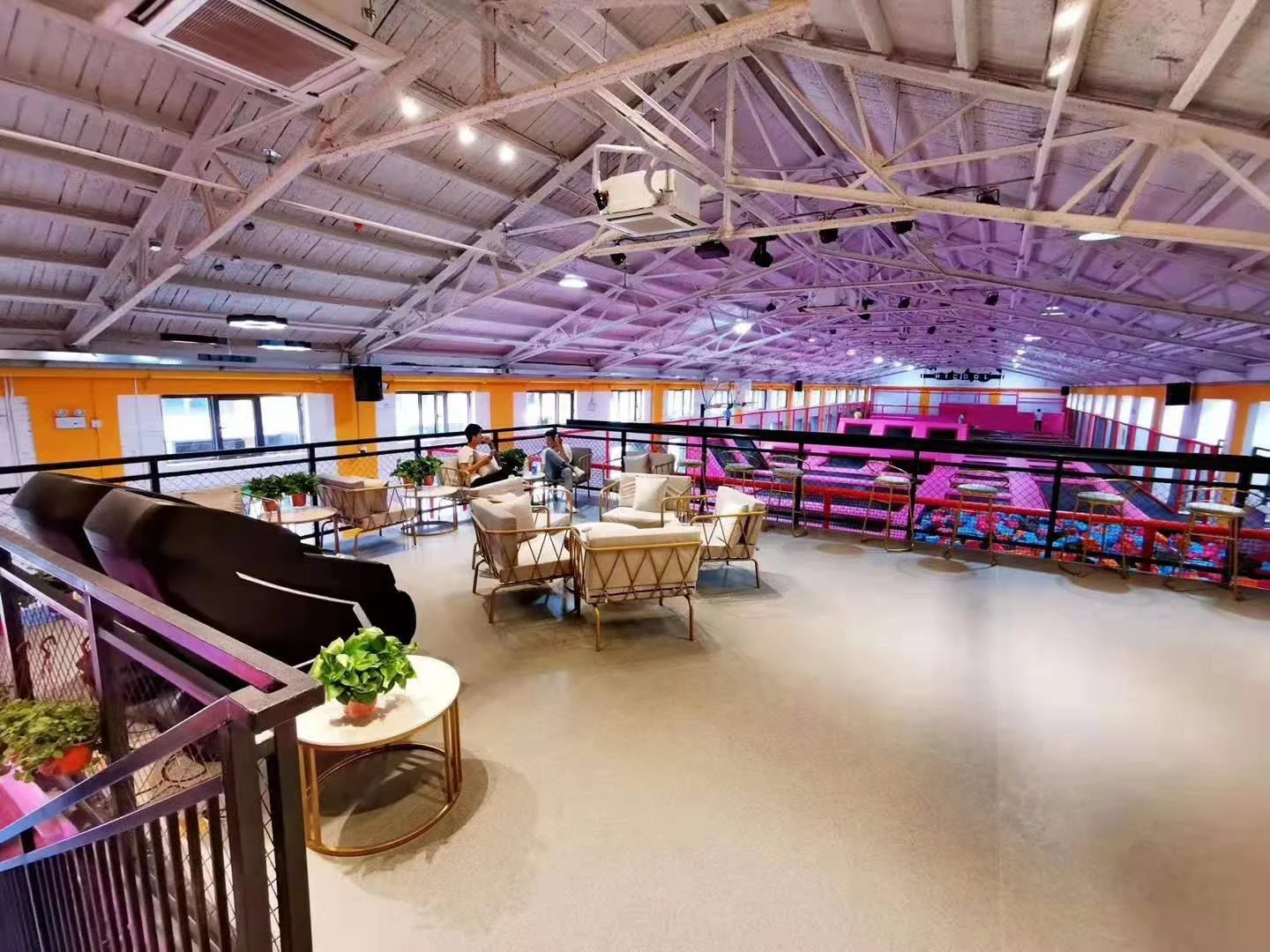 Entrance and circulation area of a completed indoor play venue