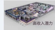 High-bay trampoline and adventure park layout