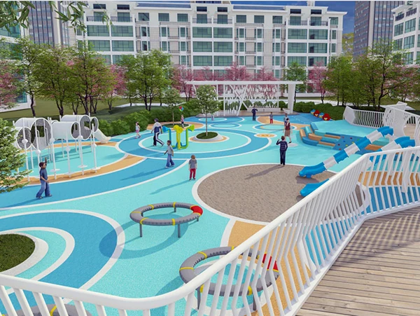 Outdoor playground towers and slides in Hetauda, Nepal